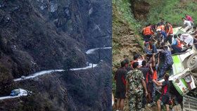 Nejméně 33 mrtvých v Nepálu při pádu autobusu do horského svahu