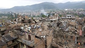 Oblast Vhaktapur v Nepálu zasažená zemětřesením