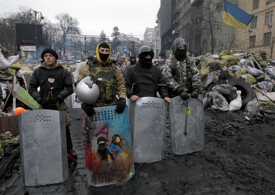 Nepokoje na Ukrajině trvají téměř tři měsíce (na snímku demonstrace v Kyjevě 16. února)