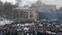 Nepokoje v Kyjevě: místo demonstrace lidé uctili památku jedné oběti Nepokoje v Kyjevě: místo demonstrace lidé uctili památku jedné oběti