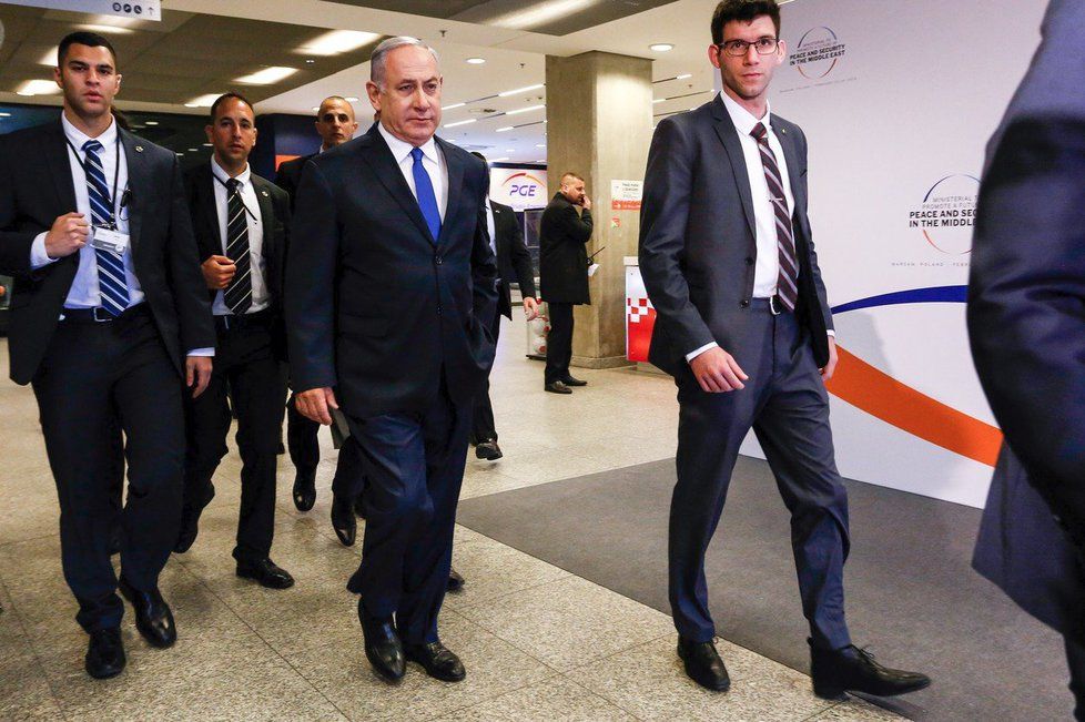 Izraelský premiér Benjamin Netanjahu během své návštěvy Polska