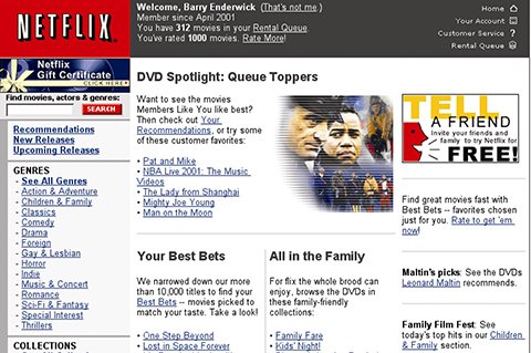 Netflix, první online půjčovna DVD.