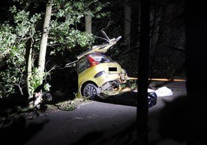 Tragická nehoda u Neveklova - řidič narazil do stromu, na místě zemřel.