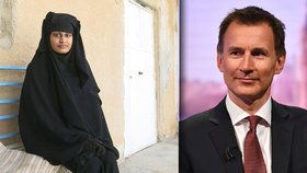 Miistr zahraničí Hunt oznámil, že záchrana dítěte nevěsty ISIS Šamimy Begumové by byla příliš riskantní.