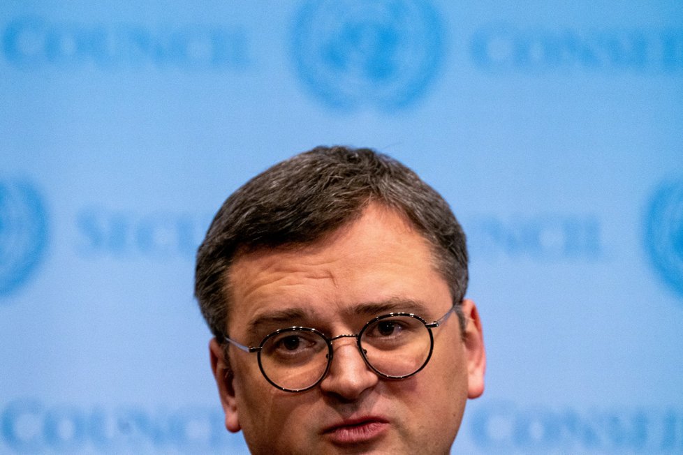 V New Yorku se koná zasedání Rady bezpečnosti OSN o Ukrajině, Ukrajinský ministr zahraničních věcí Dmytro Kuleba
