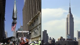 V New Yorku vztyčili špičku nového mrakodrapu, který stojí na místě zbořených Dvojčat z 11. září