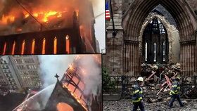 Z pravoslavného kostela srbské církve toho mnoho nezbylo. Hasiči s plameny bojovali tři hodiny.