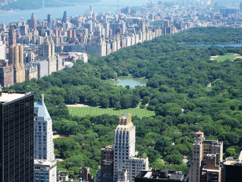 New York – pohled z Top of the Rock na Central Park