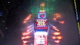 Novoroční oslavy na Times Square v New Yorku