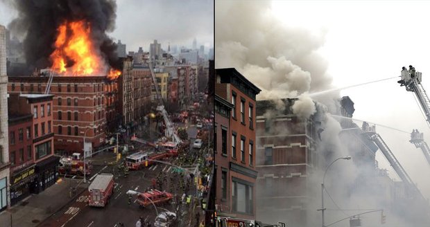 V restauraci vybuchl plyn, budovu zachvátily obří plameny: Inferno v New Yorku!