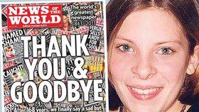 Týdeník News of the World napíchl telefon zavražděné Milly Dowler