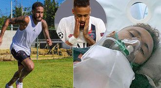 »Doping« před zápasem. Míčový kouzelník Neymar v kyslíkové masce!