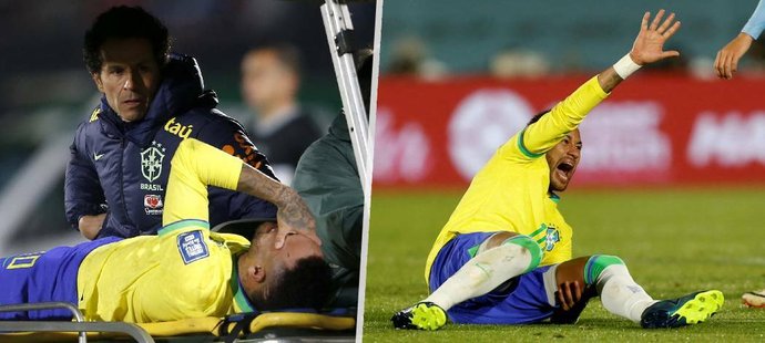 Neymar si v kvalifikačním utkání proti Uruguayi ošklivě poranil koleno