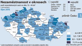 Nezaměstnanost v okresech