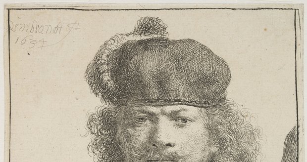 Rembrandt van Rijn, Autoportrét se vztyčenou šavlí, 1634