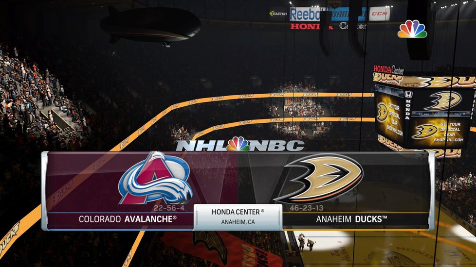 Colorado Avalanche vs. Anaheim Ducks.