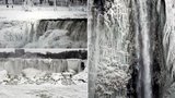 Teskně mrzne Niagara: Nejslavnější vodopády světa se změnily v obří led!