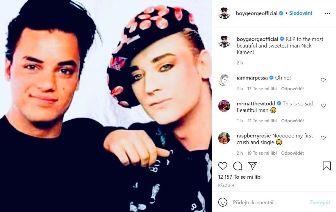 Boy George napsal o Nicku Kamenovi, že byl nejkrásnějším a nejsladším mužem