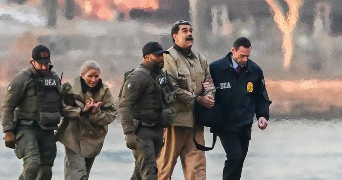 Převoz Nicoláse Madura k soudu v USA (5.1.2025)