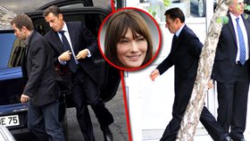 Nicolas Sarkozy spěchal za svou ženou do nemocnice