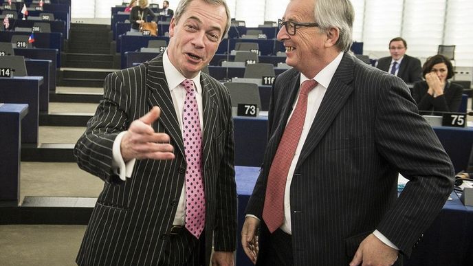 Nigel Farage a Jean-Claude Juncker