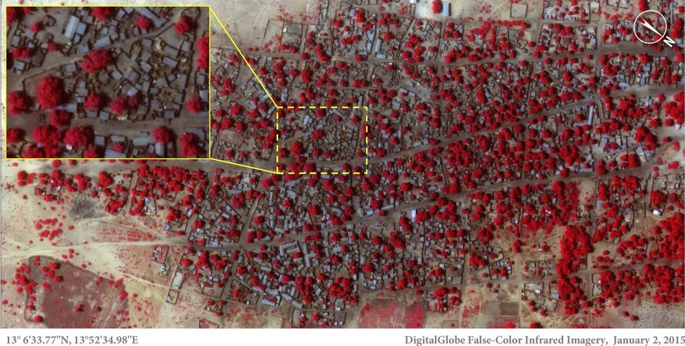 Snímek před útokem radikálních islamistů Boko Haram ze 2. ledna 2015