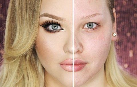 Co dokáže make-up: Proč si ženy malují jen půlku obličeje?