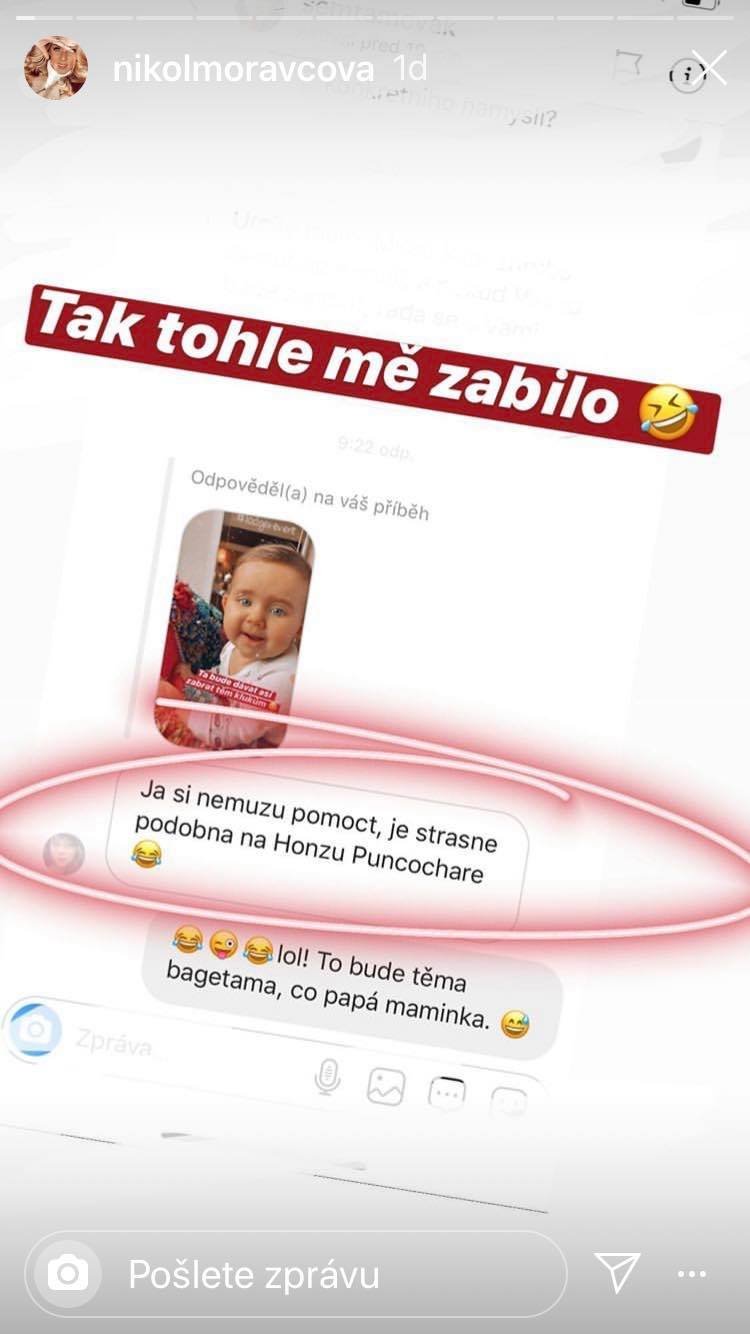 Instastories Nikol Moravcové