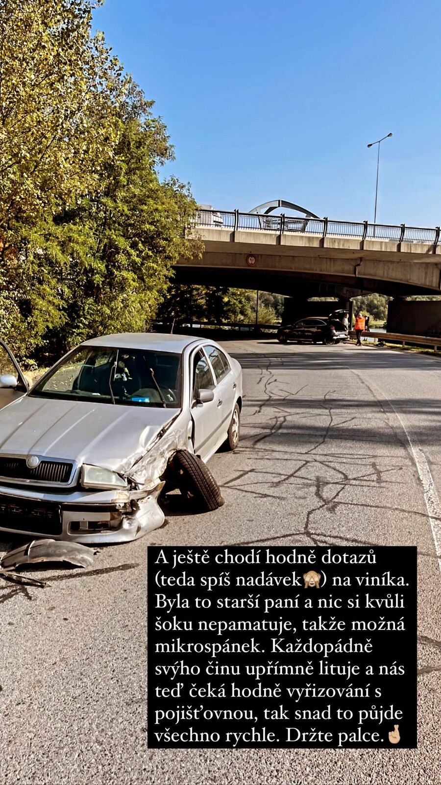 Nikol Moravcová měla autonehodu.