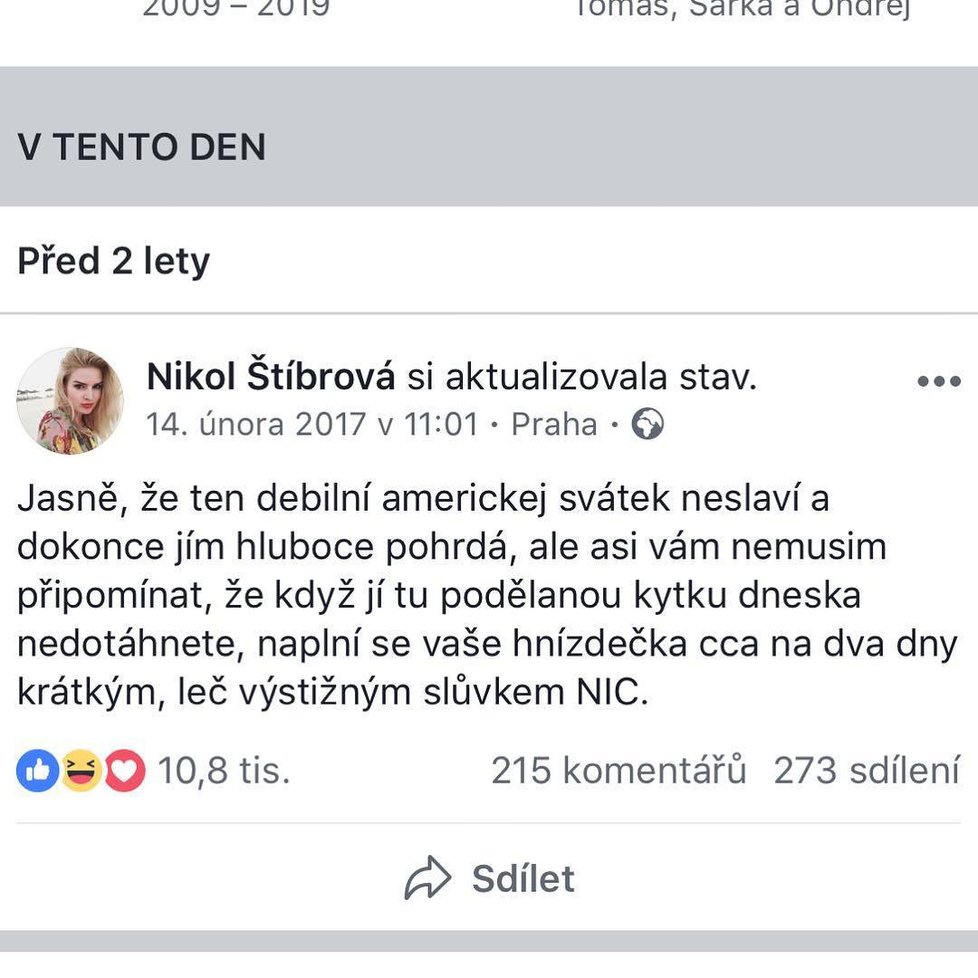 Nikol Štíbrová připomněla předloňský rok...