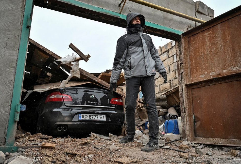 Následky ruského ostřelování v obci Kuprijanivka v Nikolajevské oblasti (7.12.2022)