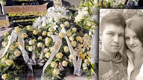 Studentku Nikolku (†17) včera pohřbili. Do nebe ji vyprovodil také jejuí přítel Michal, který se sotva držel na nohou
