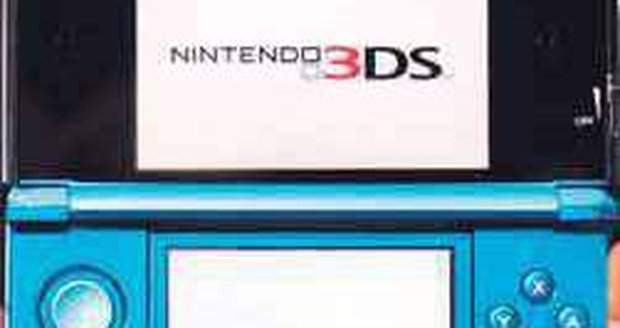 Nintendo 3DS se svými dvěma displeji. Horní umožňuje 3D zobrazení.