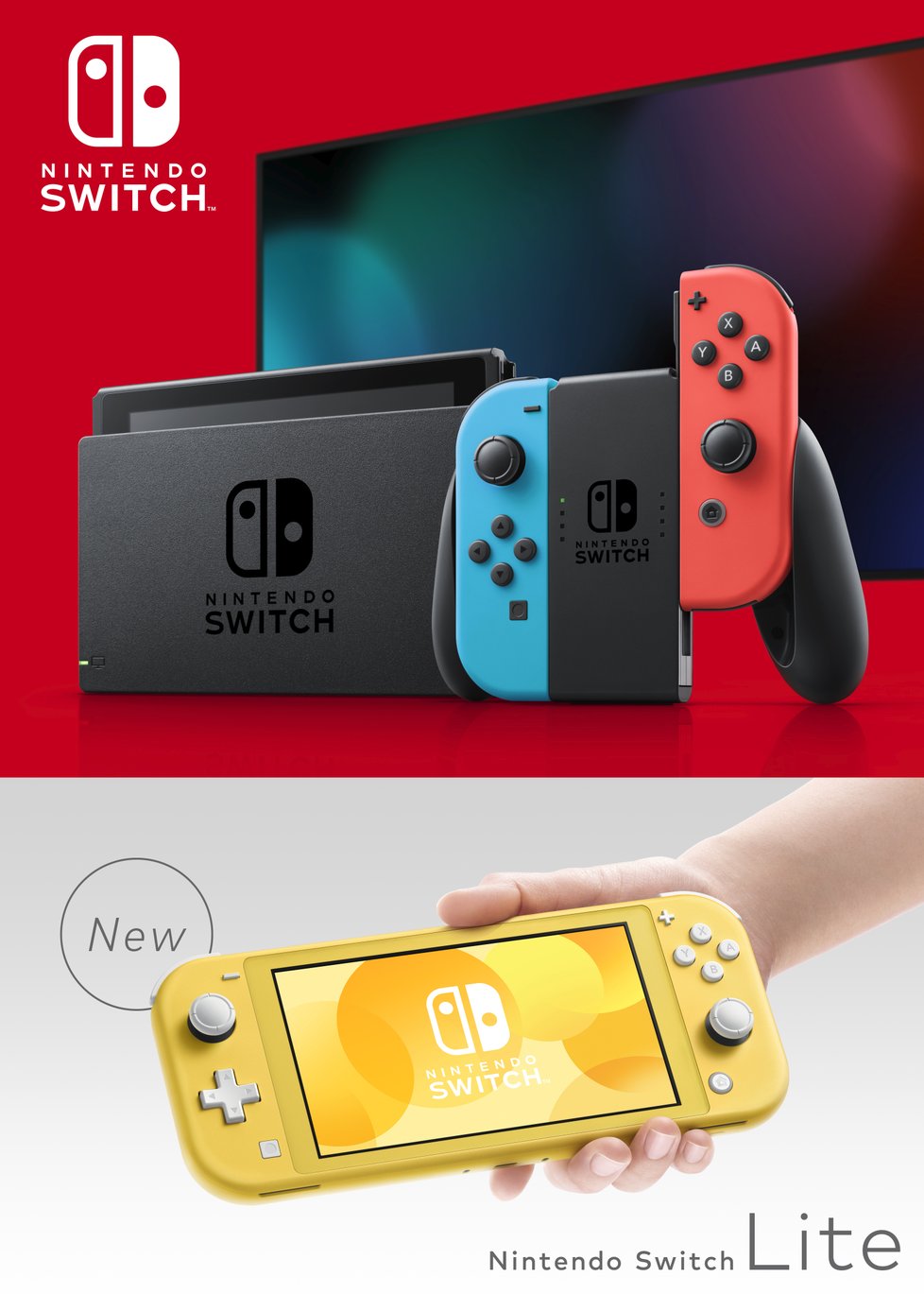 Původní Nintendo Switch a jeho Lite verze