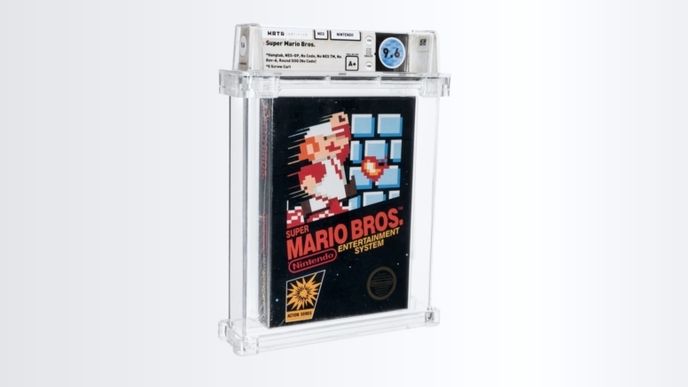 Zapečetěná kopie hry Super Mario Bros. pro kultovní konzoli NES