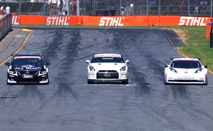 Video: Nissan GT-R NISMO GT3 vs. Leaf NISMO RC vs. Altima V8 Supercars