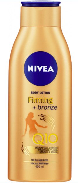 Zpevňující tónovací tělové mléko Q10 Firming + bronze, Nivea, 259 Kč (400 ml)