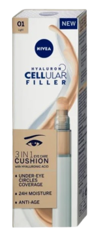 Hyaluron Cellular Filler Cushion oční krém v houbičce 3v1, Nivea, 399 Kč, koupíte v síti drogérií