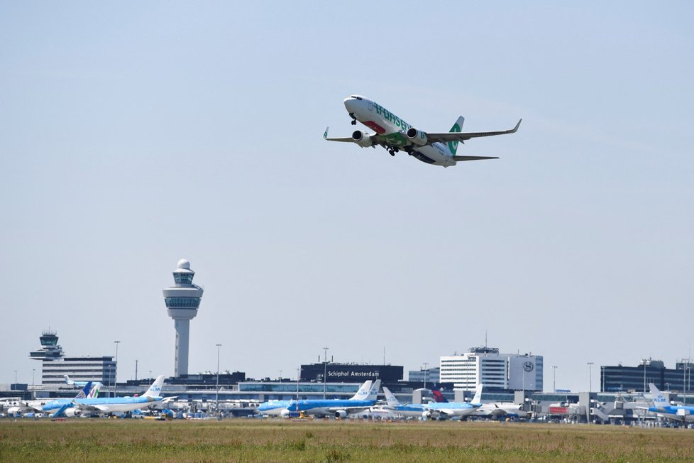 Letiště Schiphol v Amsterdamu.