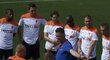 Trénink nizozemské reprezentace po výhře nad Španělskem