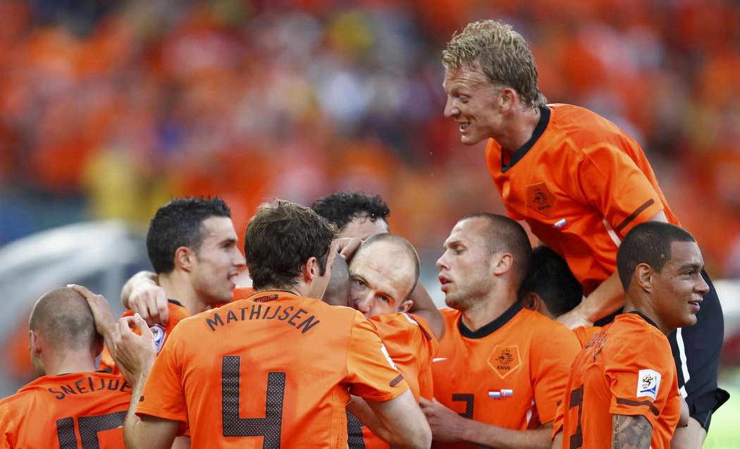 Radost nizozemských fotbalistů.