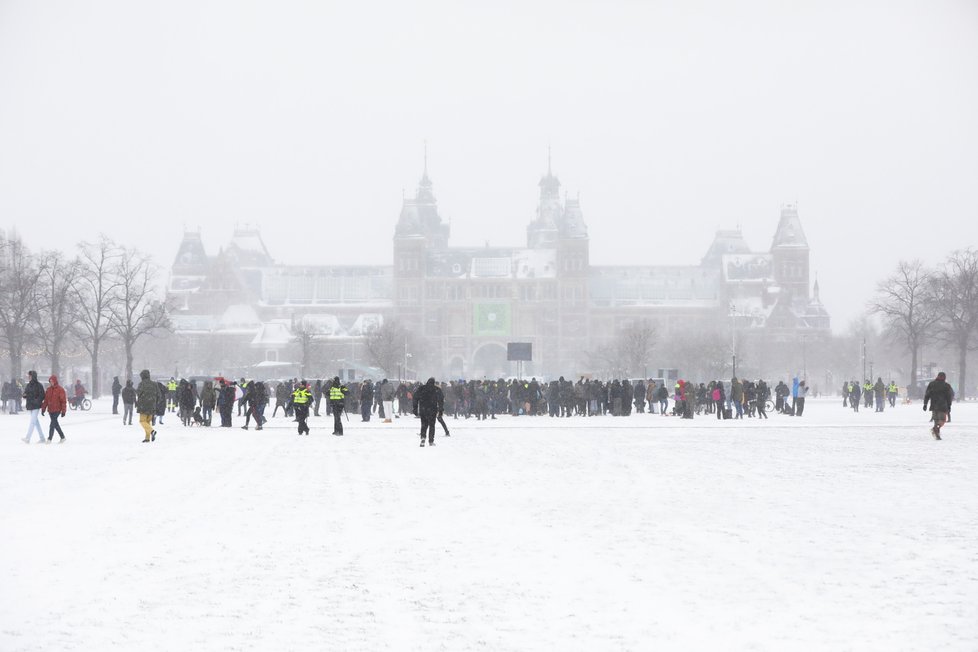 Sníh v Nizozemsku, (8.02.2020).