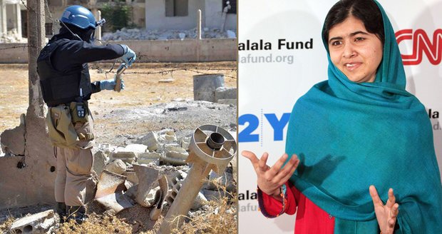 Šestnáctiletá Malala byla jednou z favoritek na Nobelovu cenu za mír. Nedostala ji, radují se však inspektoři, zkoumající chemické zbraně v Sýrii
