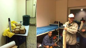 Noclehárna Vackov má pokoje pro osm lidí. Bezdomovci dostávají při příchodu chléb či deku.