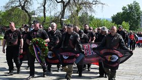 Skupina Kaputin protestovala v Brně proti příjezdu příznivců Nočních vlků (4. 5. 2024).