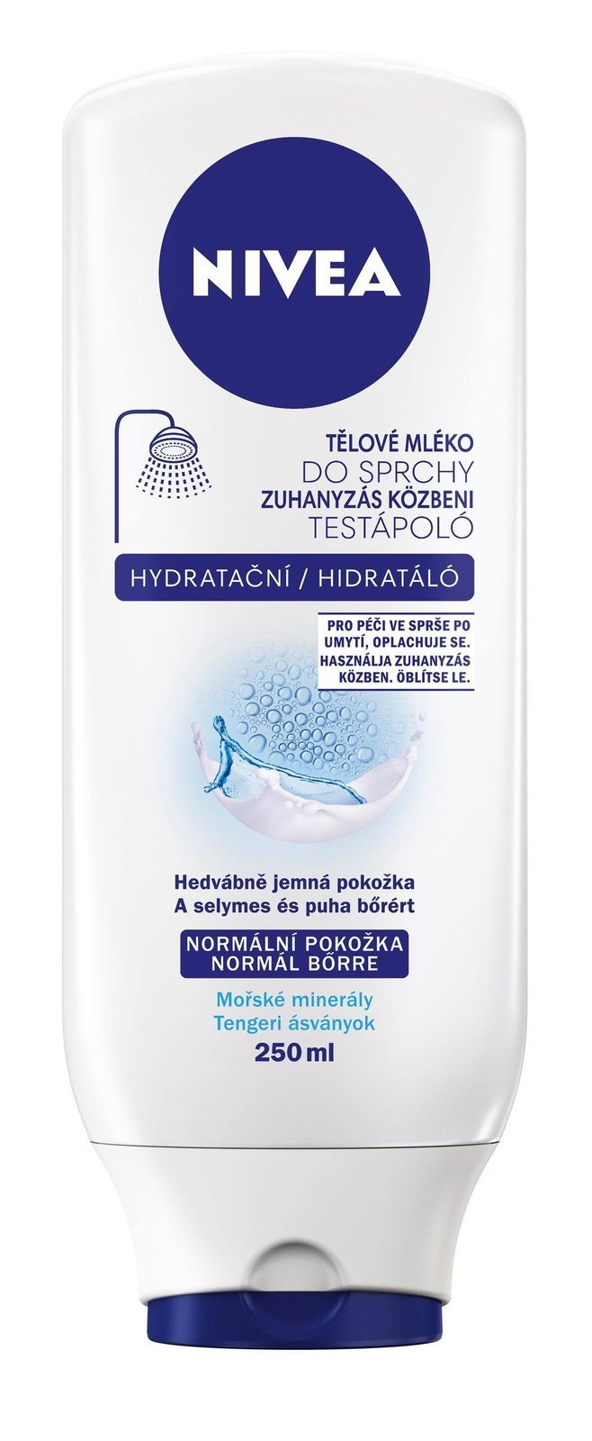 Hydratační tělové mleko do sprchy, Nivea, 250 ml za 115 Kc.