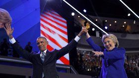 Sjezd demokratů ve Philadelphii: Barack Obama a Hillary Clintonová