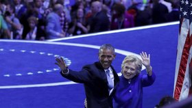 Sjezd demokratů ve Filadelfii: Barack Obama a Hillary Clintonová