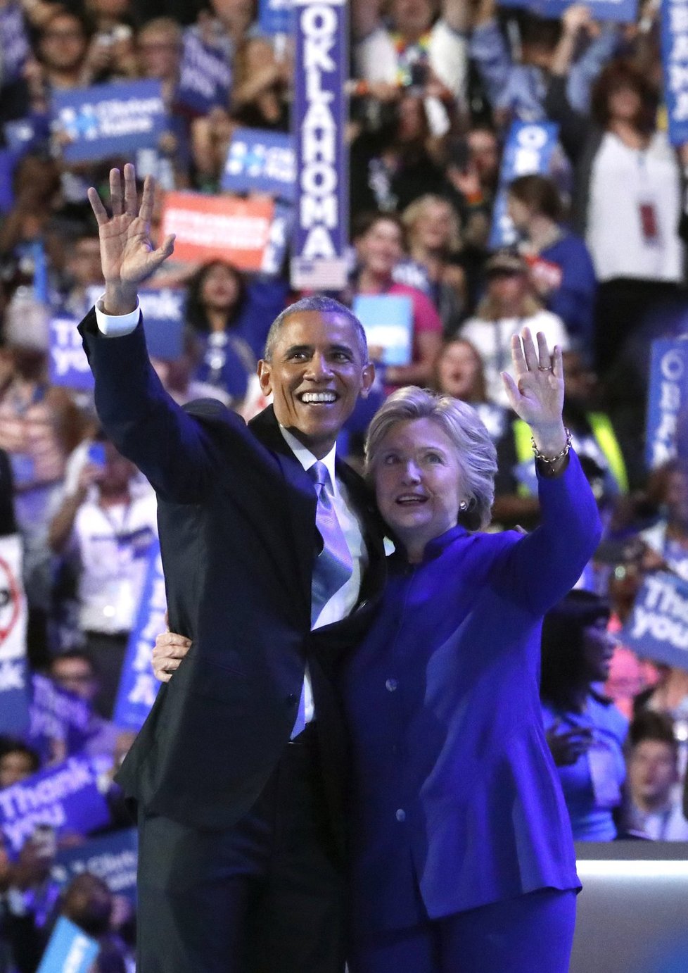 Sjezd demokratů ve Philadelphii: Barack Obama a Hillary Clintonová