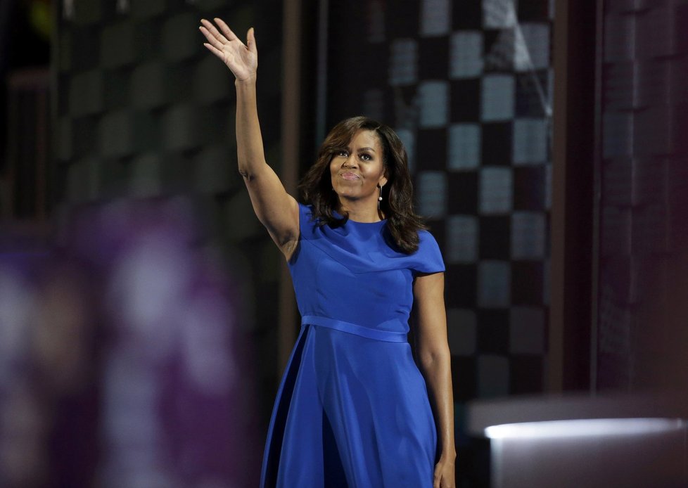 Michelle Obamová na sjezdu demokratů ve Philadelphii